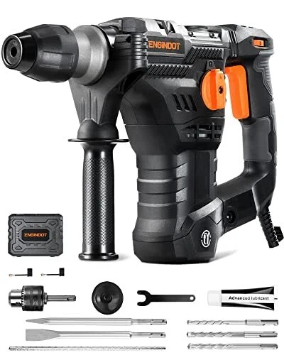 ENGiNDOT 12.5 Amp Rotary Hammer Drill 1-1/4 Inch SDS-Plus 4 in 1 Multi-functi...