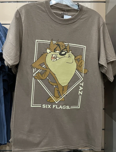 SIX FLAGS MAGIC Mountain Looney Tunes Tasmanian Devil Taz T Shirt Adult 
