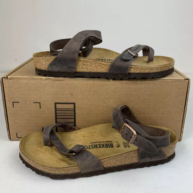 Birkenstock Yara Habana Sandals Women Size 40 or 9/9.5 US Oiled Leather NWOB 3