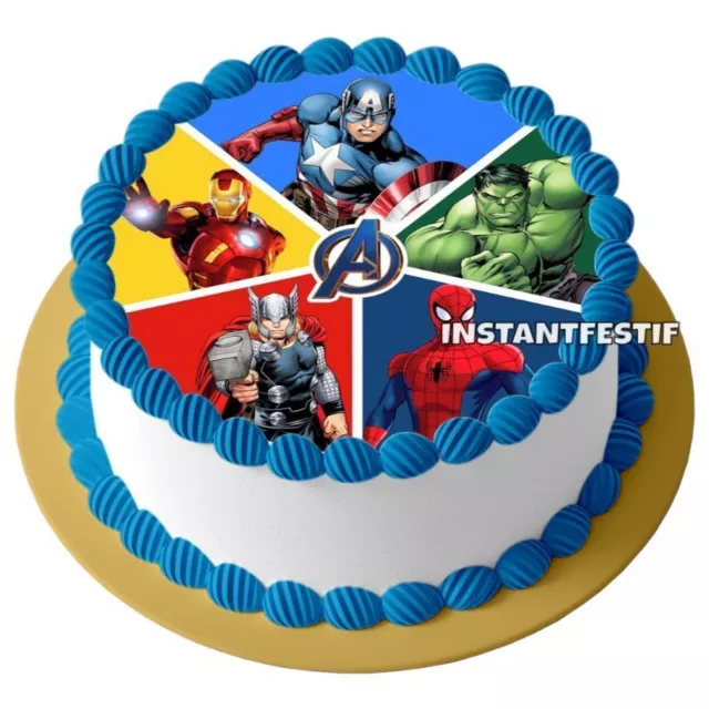 Avengers Décoration de gâteau anniversaire comestible