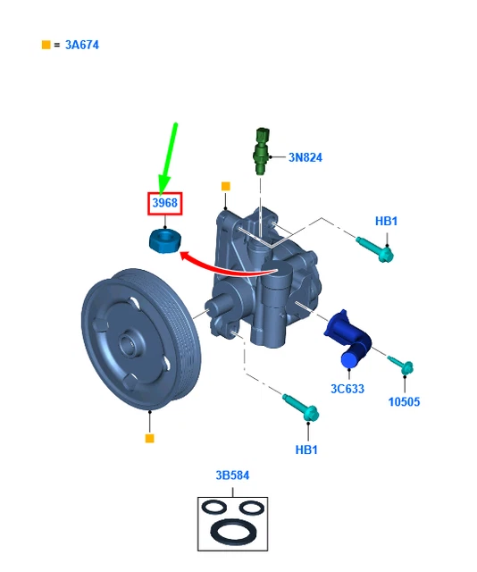 NEW FORD RANGER T6 Fuel Injection Pump Adaptor 1732881 Ab313968Ba
