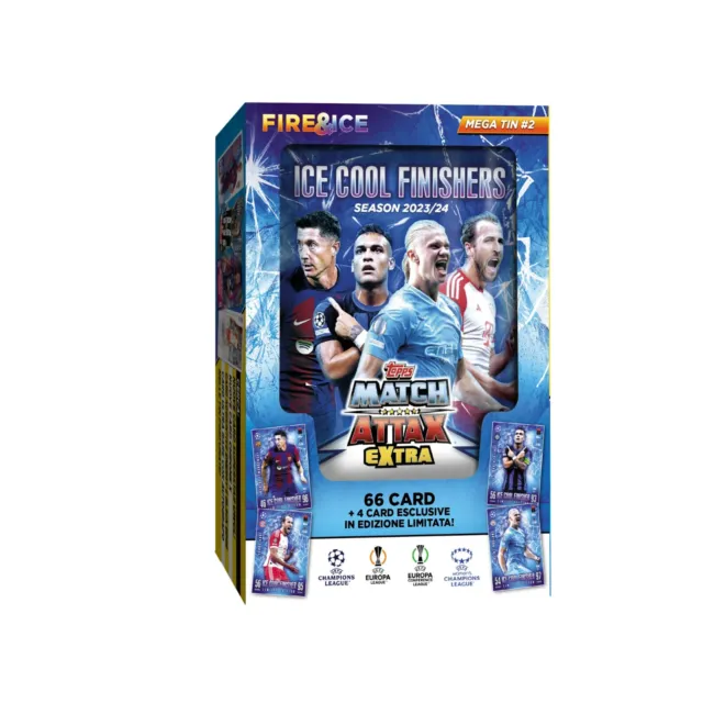 2023-24 Topps Match Attax Extra UEFA Champions League Ice Cool Mega Tin 70 Cards