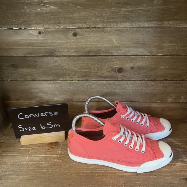 Womens Converse Jack Purcell Light Red Low Top Canvas Shoes Sneakers Size 6.5 M