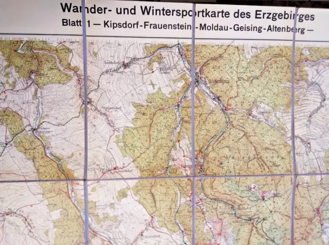 Wander- und Wintersportkarte des Erzgebirges 1926 - Blatt 1 Altenberg, Moldau ..
