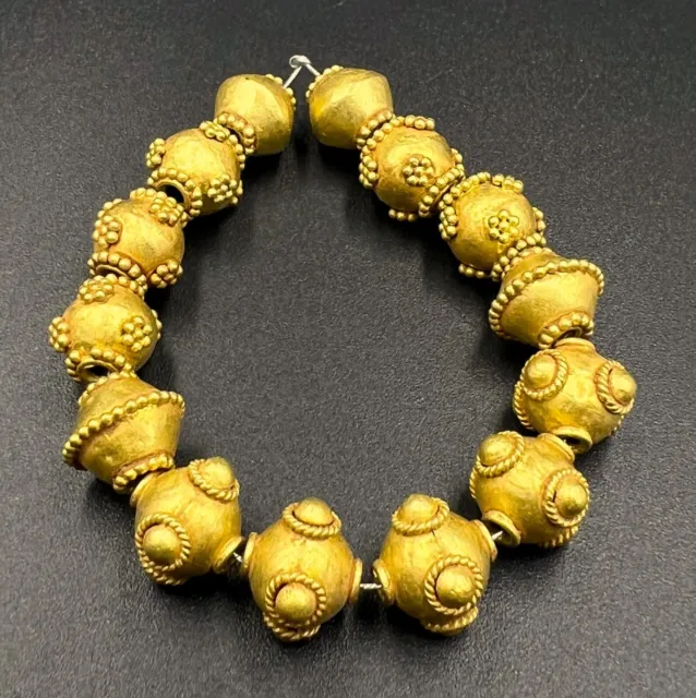 Near Eastern Ancient Bactria Roman Greek Solid Gold Jewelry Ornaments Old Beads