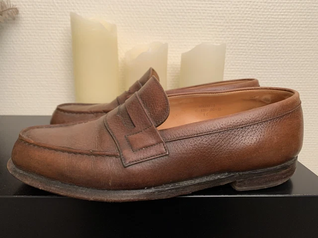 Chaussures Homme JM Weston Taille 41 - Mocassin Cuir Marron Lézard - Vintage