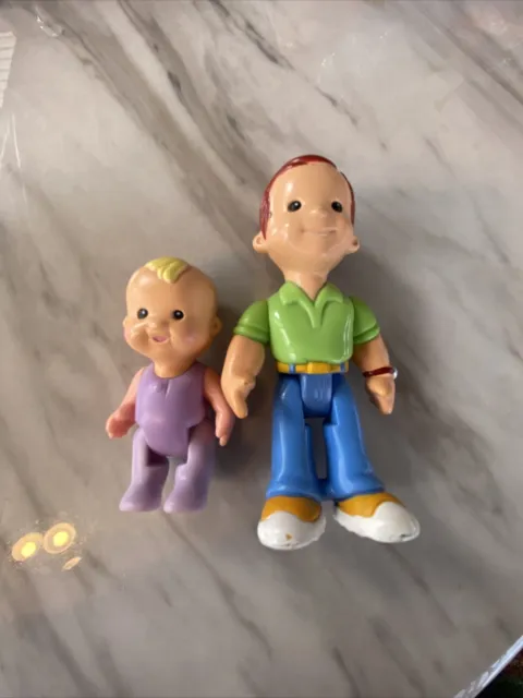 Fisher Price My First Dollhouse Doll - Baby in Purple and Dad with Green Shirt