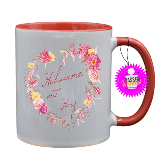 TASSE MIT SPRUCH Hebamme mit Herz Sprüche Kaffee Lustige Geschenk