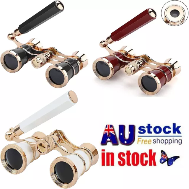 3X25 Opera Glasses Theater Telescope Horse Racing Binoculars Handle Girls Gift-