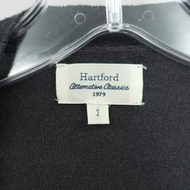 Hartford Alternative Classics Linen Belted Wrap Sweater Womens 2 Gray 3/4 Sleeve 2
