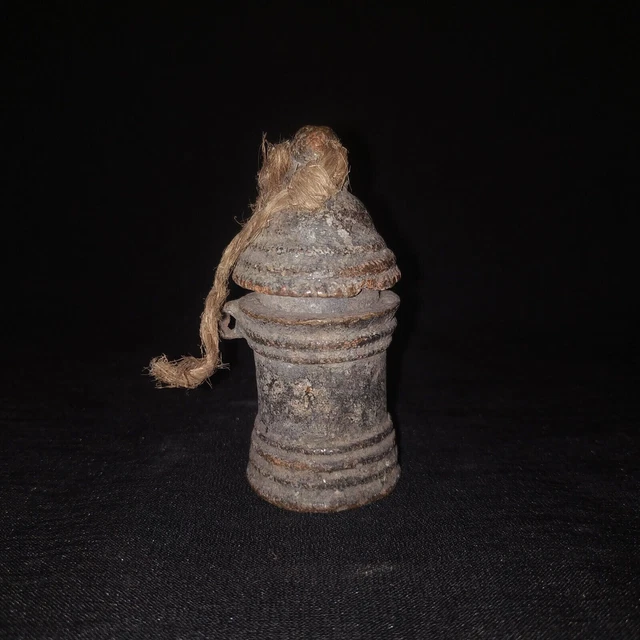 Antique Indian Brass Round Bottle Shape Container Betel Lime Box Collectible #5