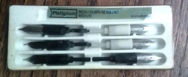 Vintage Platignum Silverline Medium Nib Units 6 pack