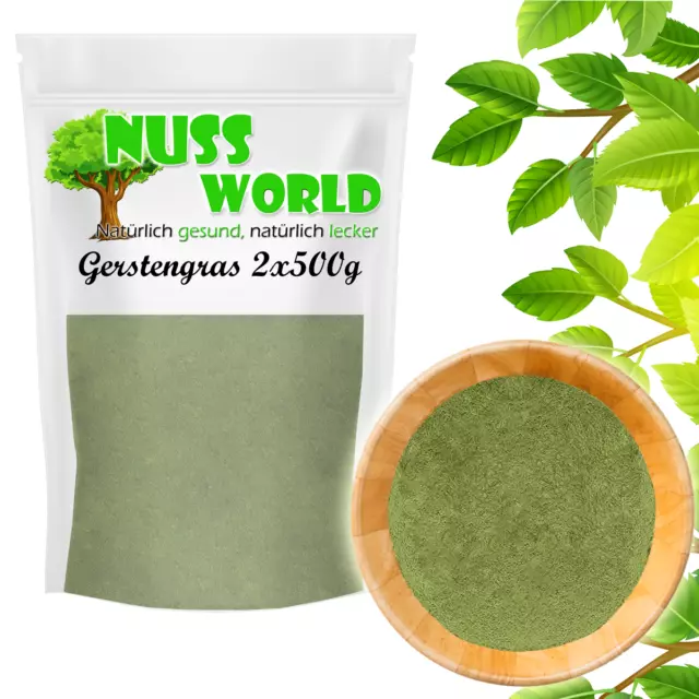 Gerstengraspulver 2x500g Gerstengras Pulver Gerstengrassaft 100% rein 1kg