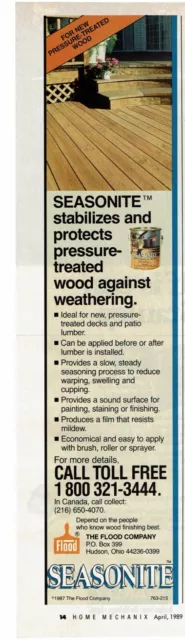 1989 Vintage Print Ad Seasonite stabilizes and protects pressure-treated wood 2