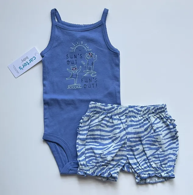 New Baby Girl Clothes 9 Months Bodysuit Shorts Set Cute Summer Outfit