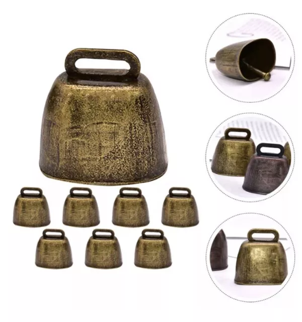 7 Pcs Metal Cow Bell Iron Copper Vintage Decor Cattle Bells Livestock