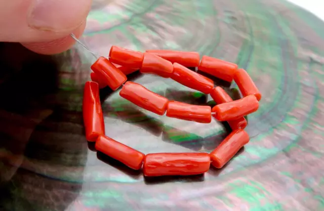 Stunning Gemmy Aaaaa Italian Mediterranean Bright Gemmy Red Coral Branch Beads