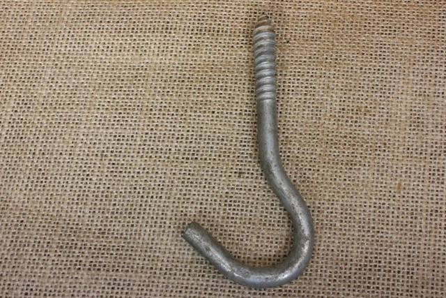 Old hanging Plant Hook 4 1/4 x 5/16" rustic vintage hanger wash line swing NOS