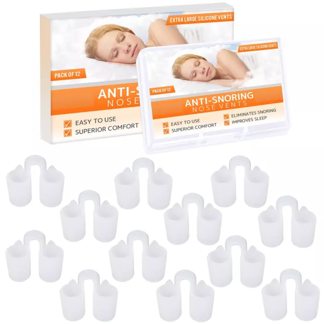 Nose Relief Nasal Dilator Pack of 12 Extra Large Size Soft Silicone Vents NEW