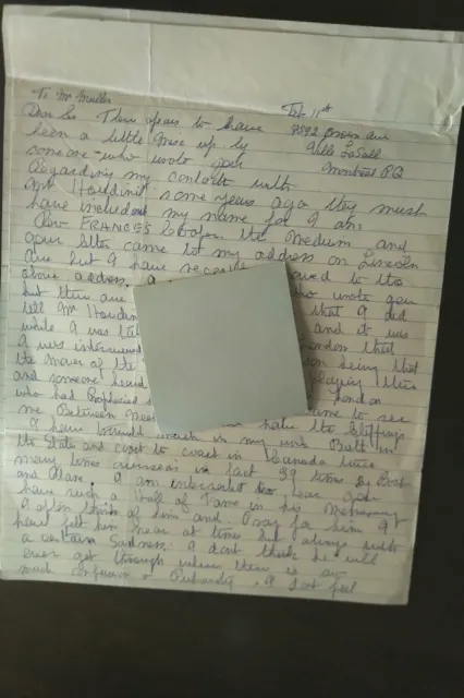 Hand-written and signed Letter from Frances Cooper to Henry Muller