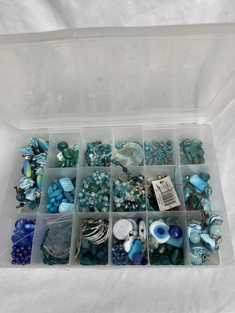 Glass Bead Assorted Bulk Collection Unique & blue Colorful Mixed Lot