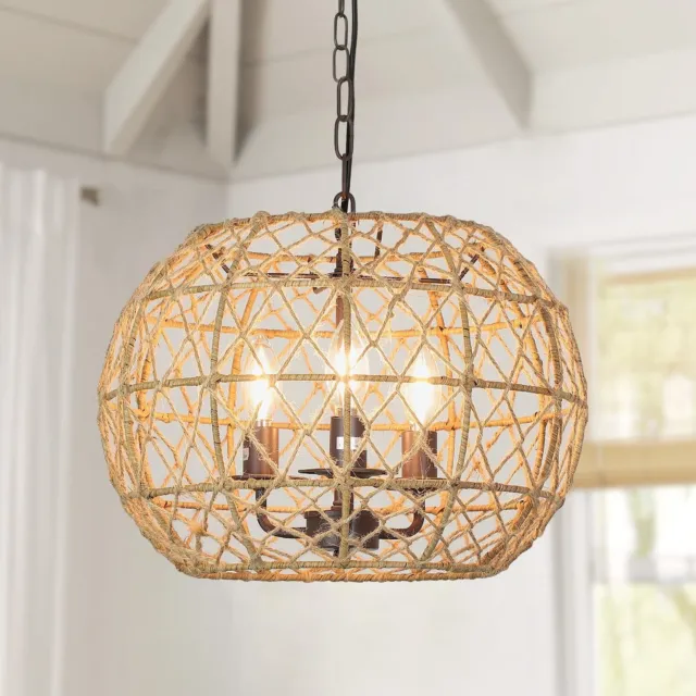 Pendant Light 3-Light Adjustable Chandeliers ceiling Hanging Lamp Metal