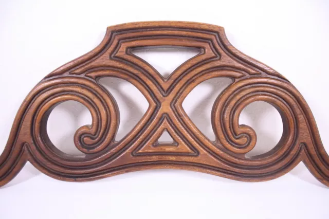 Wood Door Architectural Pediment Furniture 25” Carved Vtg Mod Deco Oak Upcycle 5