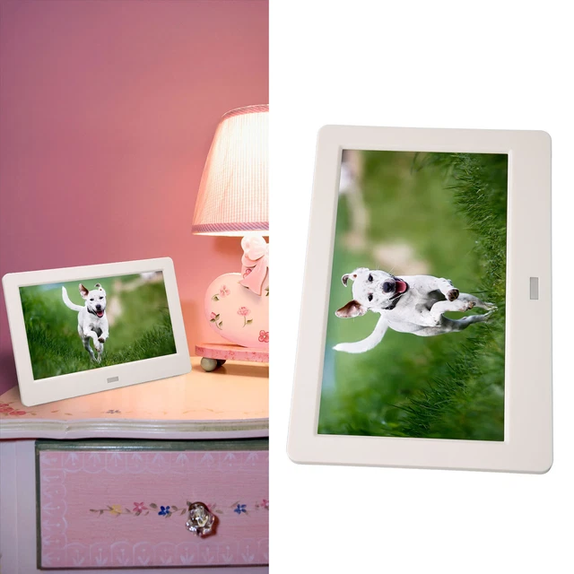(Prise UE)7 Pouces HD Cadre Photo Numérique Horloge Calendrier MP3 Musique