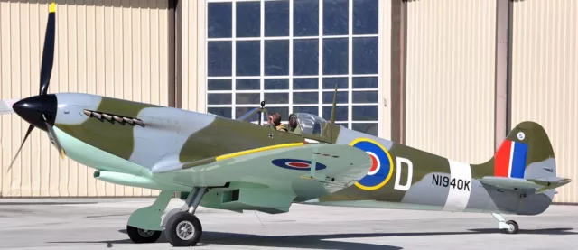 MJ-100 Spitfire Military Jurca MJ100 Airplane Mahogany Kiln Wood Model Large New