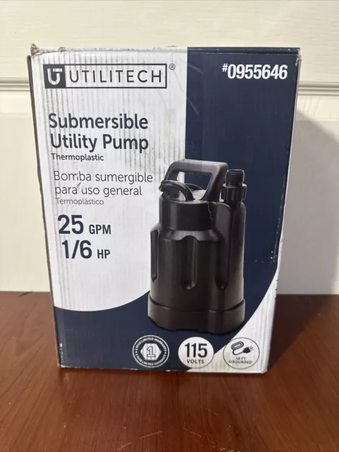 Bomba utilitaria sumergible termoplástica Utilitech 1/6 HP 115 voltios