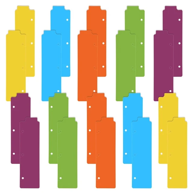 20 Pieces Snap-in Plastic Bookmark Binder Dividers Snap in Bookmark for Pla Q6Y8