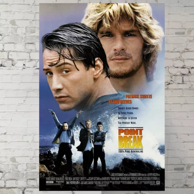 Point Break movie poster - Keanu Reeves, Patrick Swayze - 11x17" Wall Art