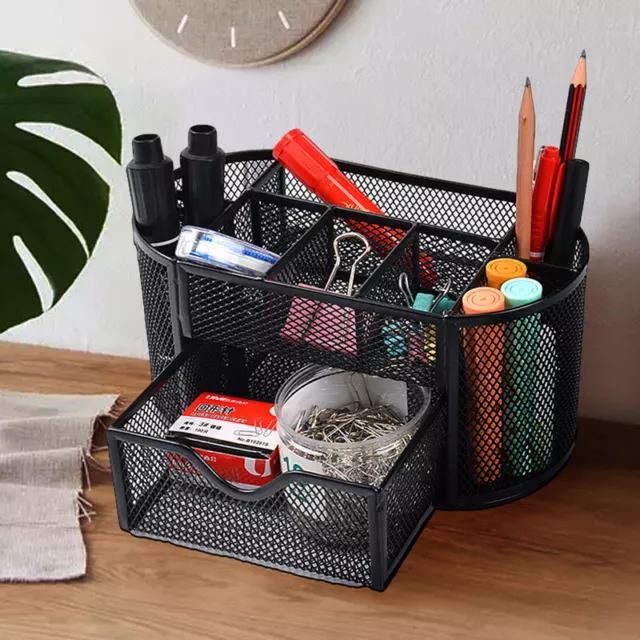 Schreibtisch Organizer, Mesh Metall Büro-Organizer mit Schublade und Stifthalter