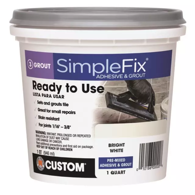 Custom Building Products TAGWQT White Pre�Mixed Adhesive & Grout 1 qt.