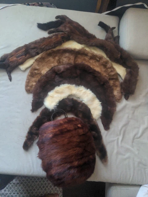 Mixed Lot Of Vintage Fur Collars Wraps