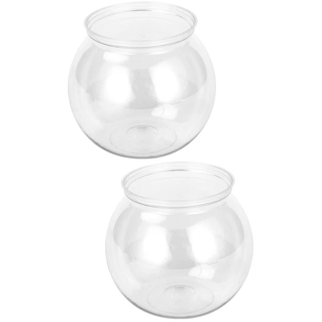 2 Count Fish Tank Globe Bowl Goldfish Round Plant Stand Cactus Decorations Home