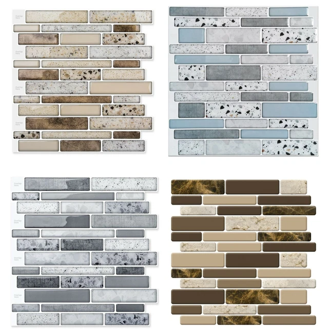 Art3d Peel and Stick Brick Kitchen Backsplash Self-Adhesive Wall Tile Stone(10P)