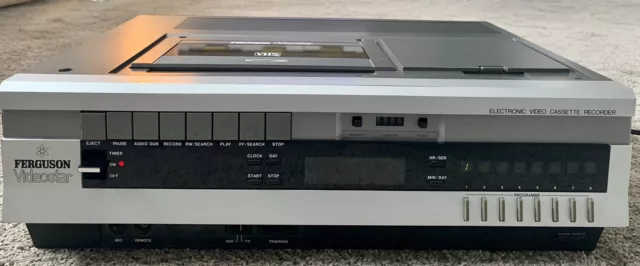 Vintage Ferguson Videostar 3V29 VCR Toploader  VHS Player Cassette Retro
