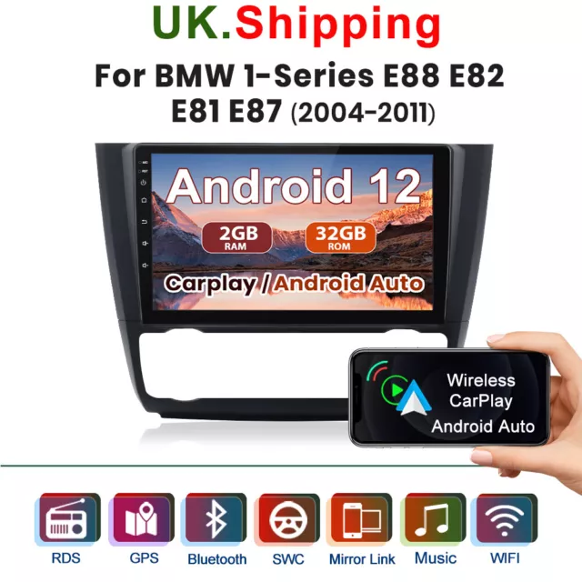 4+64G Carplay Android 13 For BMW 1 Series E88 E82 E81 E87 08-12 Car Stereo  Radio
