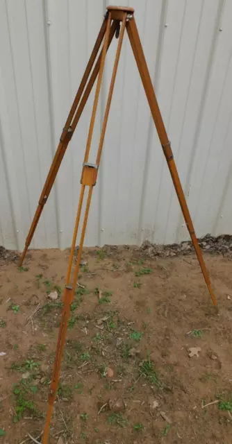 Antique Vintage Three Parts Collapsible Wood Tripod Photo Camera