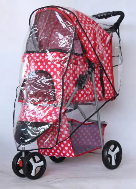 Outdoor Travel Folding Cat Dog Cart Carrier Pet Stroller Waterproof Rain Cover