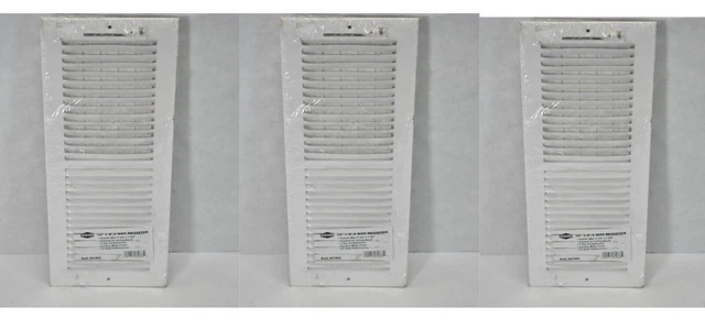 3 EZ-Flo 2 Way Register 16" x 6" Sidewall/Ceiling Mount White Ventilation Duct