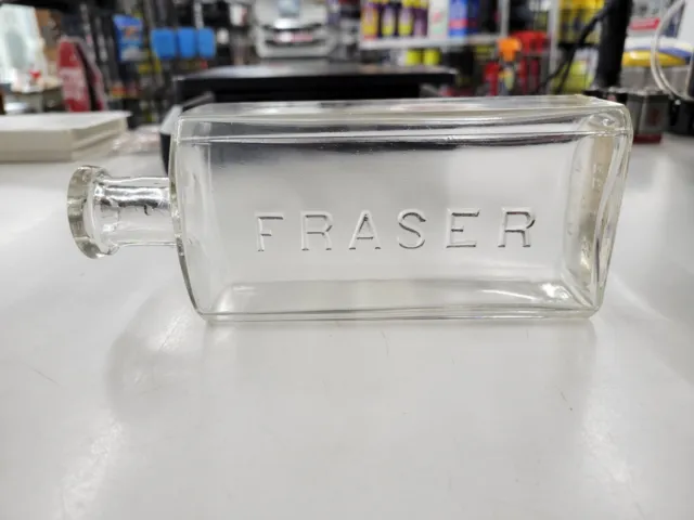 Vintage Fraser Apothecary Clear Glass Bottle  W.T. Co. Made In USA