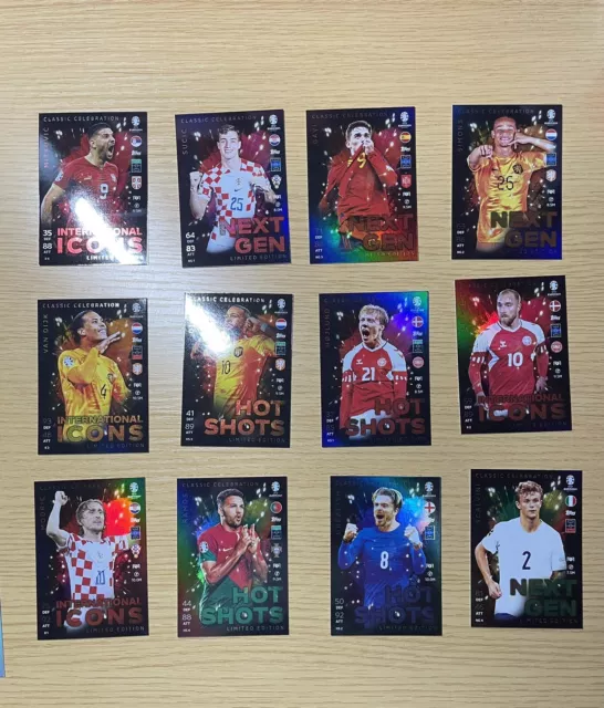 EURO 2024 MATCH Attax Complete Set of 12 Limited Edition Cards from