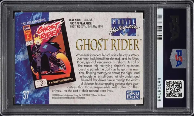 1992 Skybox Marvel Masterpieces Ghost Rider #37 PSA 8 NM-MT 2