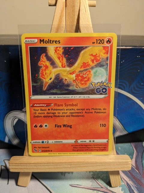 Moltres 012/078 Holo Pokémon Go Sword & Shield Pokémon TCG Near Mint