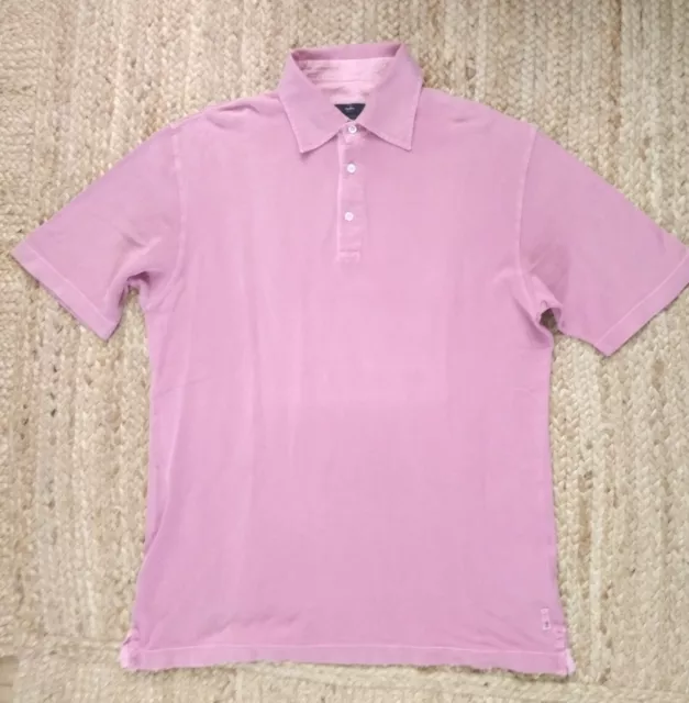 MEN'S ERMENEGILDO ZEGNA SPORT POLO SHIRT  XL  TALL garment dyed salmon pink