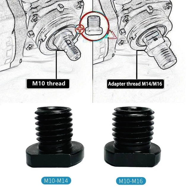 Adaptateur Pour Polisseuse Uxcell - M10 Femelle Vers M14 Mâle (Fixation Noire)