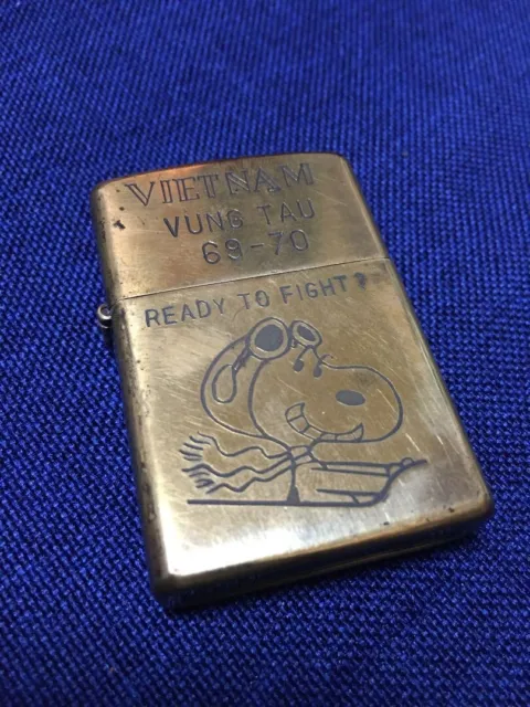 Used ZIPPO Lighter Vietnam Authentic Vintage snoopy 69-70