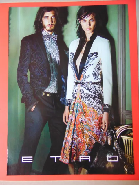 2011 ETRO Couple Model Fashion art print ad